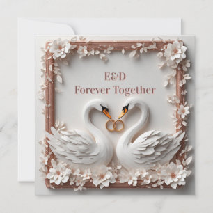 Invitation 🕊️ Collection de mariage Cadre floral à cœur de c