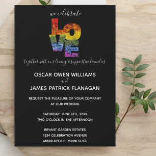Invitation Collection de mariage de même sexe LOVE Flowers Eb
