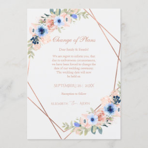 Invitation Collection de mariage élégante pêche-bleu