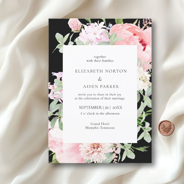 Invitation Collection de mariage printanier botanique à l'aqu (Watercolor Botanical Spring Wedding Collection Invitation)