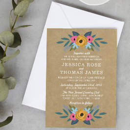 Invitation Collection de Mariages de couronnes florales Kraft