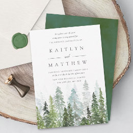 Invitation Collection de Mariages de la forêt de pins d'aquar