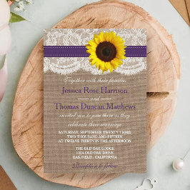 Invitation Collection de Mariages de tournesol rustique - vio