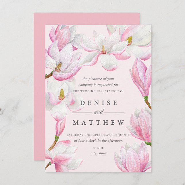Invitation Collection Magnolia (Devant / Derrière)