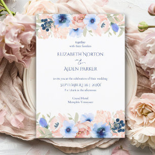 Invitation Collection Mariage Bleu Pêche