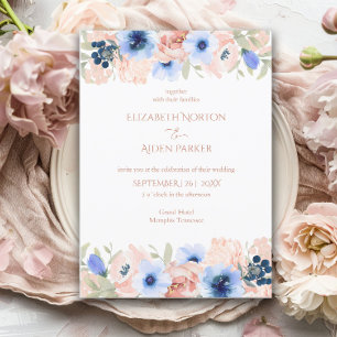 Invitation Collection Mariage Bleu Pêche