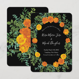 Invitation Collection Mariage gothique d'Halloween noir et or