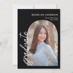 Invitation Collection photo Arc moderne Graduation noire