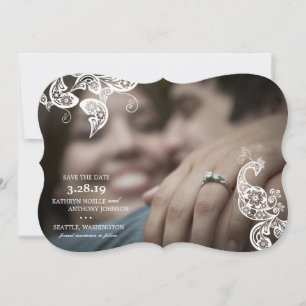 Invitation Colon Floral Blanc Enregistrer La Date Annonce