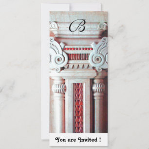Invitation COLONNE DÉCORATIVE ART NOUVEAU CLASSE Monogramme R