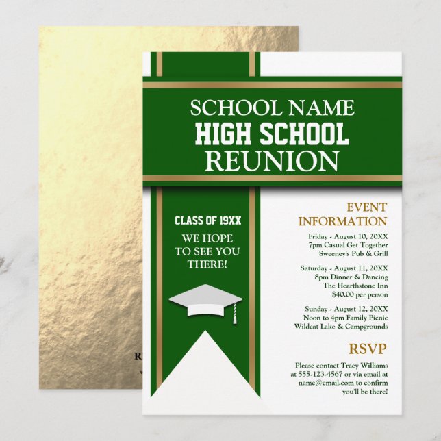 Invitation Colonnes de l'école Bannière Classe personnalisée  (Devant / Derrière)