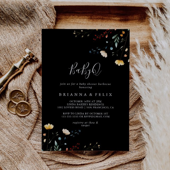 Invitation Color Garden Wildflower BabyQ Baby Shower Barbecue (Créateur téléchargé)