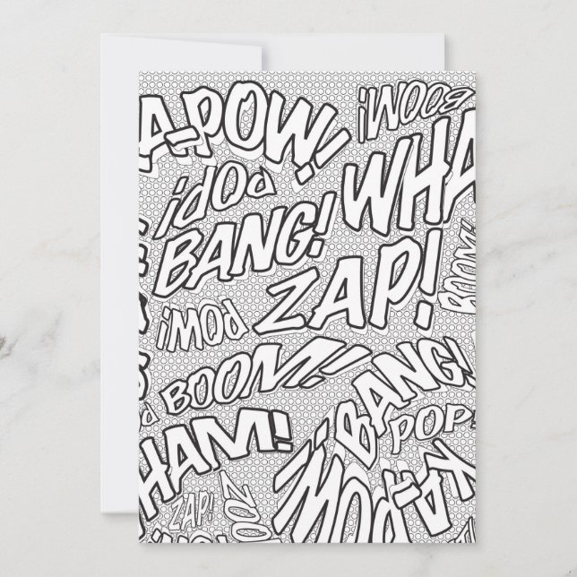 Invitation Color Me Fun Retro Comédie Livre Pop Art (Devant)