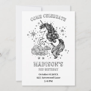Invitation Coloration personnalisée de la partie Anniversaire