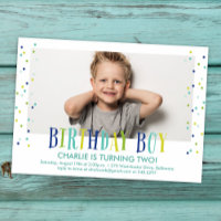 Coloré Confetti Boy Photo Anniversaire