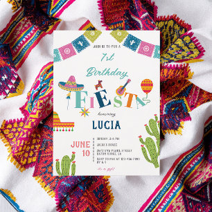 Invitation Coloré mexicain Fiesta Cactus 1er anniversaire