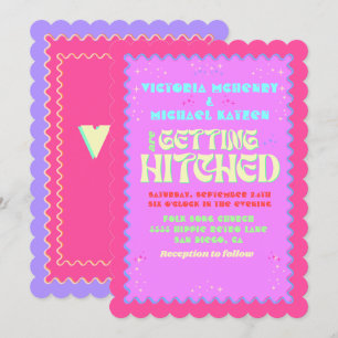 Invitation Coloré Mod brillant Gras Mariage rétro
