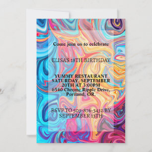 Invitation Coloré onduleur onduleur Imprimer Anniversaire
