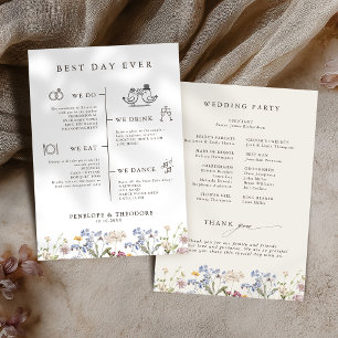 Invitation Coloré Printemps Fleur sauvage Meadow Garden Progr