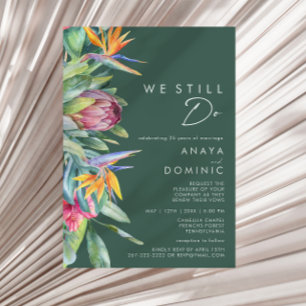 Invitation Coloré Tropical Vert Floral Nous Faisons Encore Du