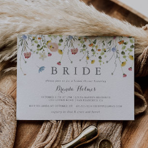Invitation Colorée Dainty Fleurs sauvages Fête des mariées de
