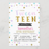 Invitation colorée de fête pour préadolescents et