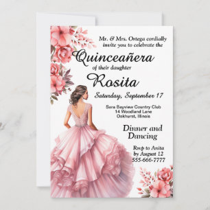 Invitation colorée de Quinceanera