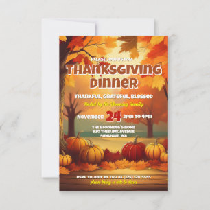 Invitation colorée pour Thanksgiving