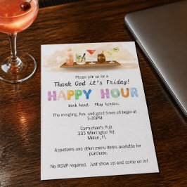 Invitation colorée pour une Happy Hour