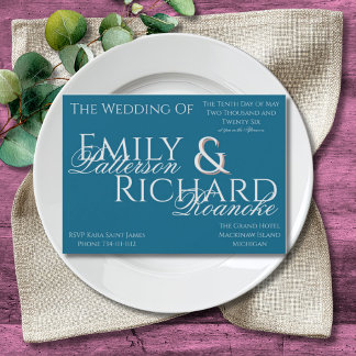 Invitation Colorful Boho Minimalist Deep Teal