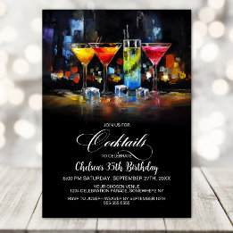 Invitation Colorful Cocktails Birthday Party