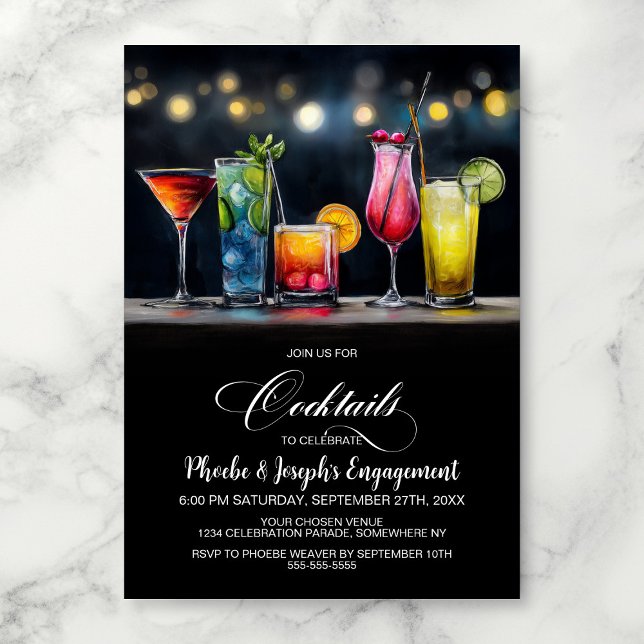 Invitation Colorful Cocktails Engagement Party (Créateur téléchargé)