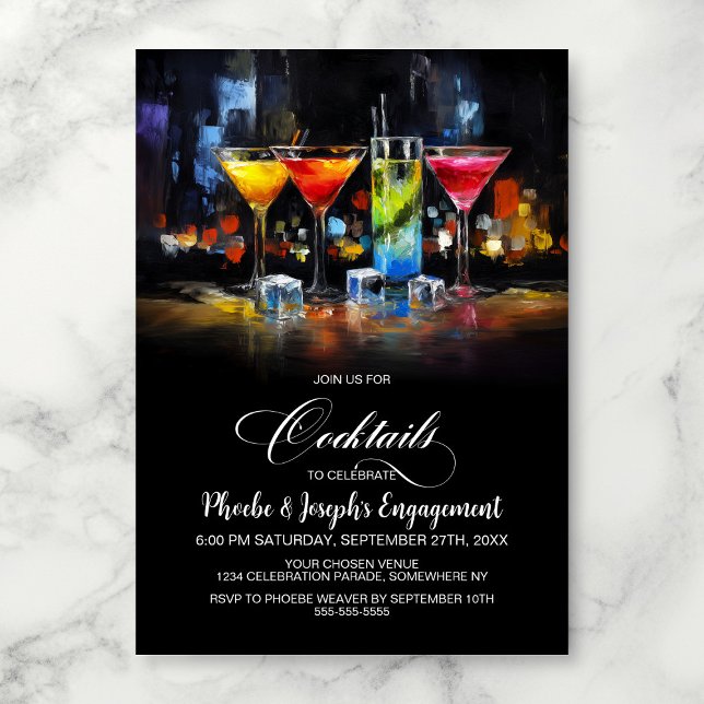Invitation Colorful Cocktails Engagement Party (Créateur téléchargé)