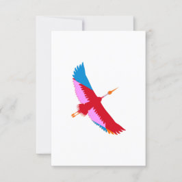 Invitation Colorful Crane Flying