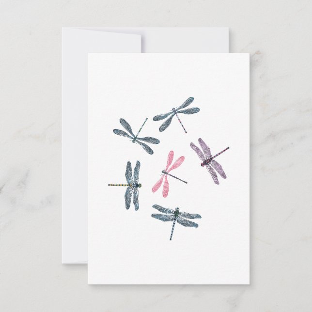 Invitation Colorful Dragonflies (Devant)
