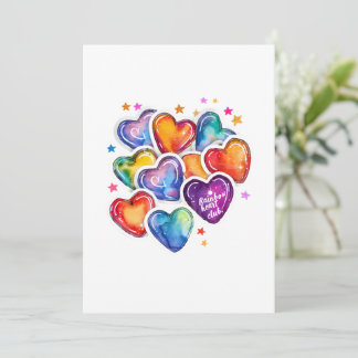 Invitation Colorful Heart Art Gift, Self Love Illustration,