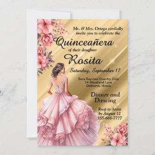 Invitation Colorful Latino Girls 15e anniversaire Quinceanera