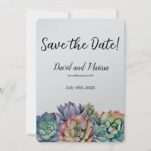 Invitation Colorful Mariage Succulent
