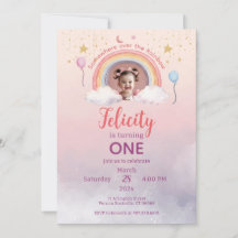 Colorful Pastel Rainbow Girl Birthday Photo