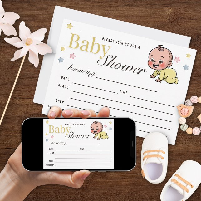 Invitation Colorful Stars Gender Neutral Baby Shower (Créateur téléchargé)