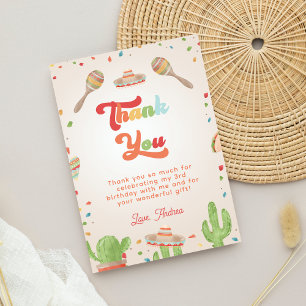 Invitation Colorful Super Fiesta Merci d'anniversaire pour en