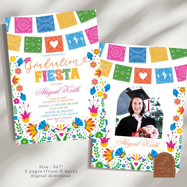 Invitation Colorful Talavera Mexican Graduation Fiesta (Créateur téléchargé)