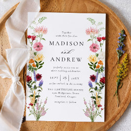Invitation Colorful Watercolor Wildflower Wedding