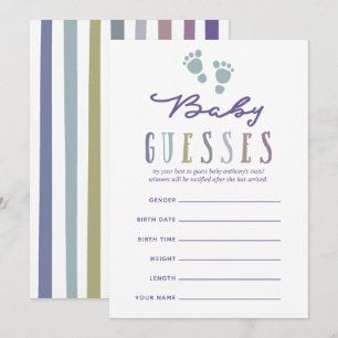 Invitation Coloris tendance Baby shower garçon Guesses bébé