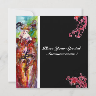 Invitation COLUMBINE, Mardi Gras, Sweet 16 Masquerade Party
