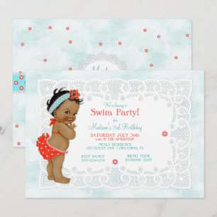 Invitation Combinaison de bain en dentelle pour bébé fille af