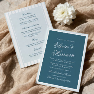 Invitation Combinaison une pièce à rayures bleues de l'argent