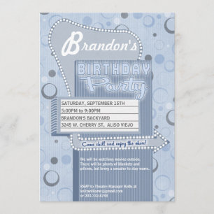 Invitation Commande d'invitation de partie de film rétro dans