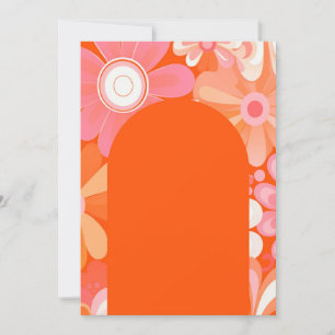 Invitation Commande personnalisée rétro fleurs super arrière 