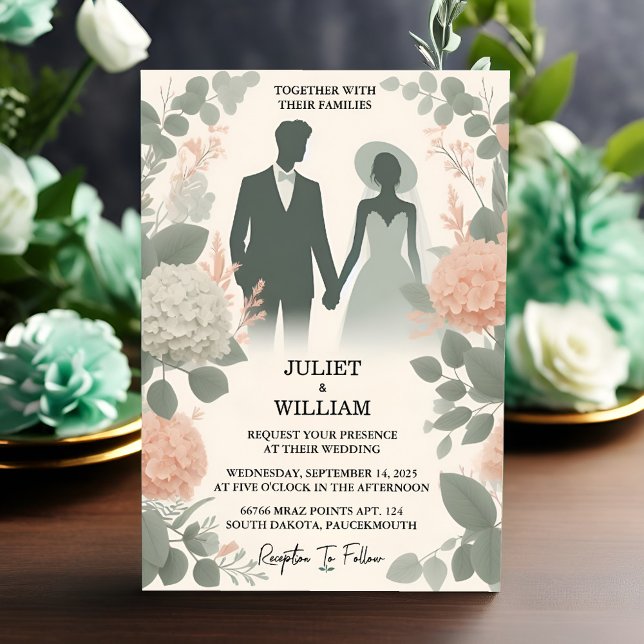 Invitation Comme Blush pastel Peach Mint Moss Sage Green Mari (Créateur téléchargé)